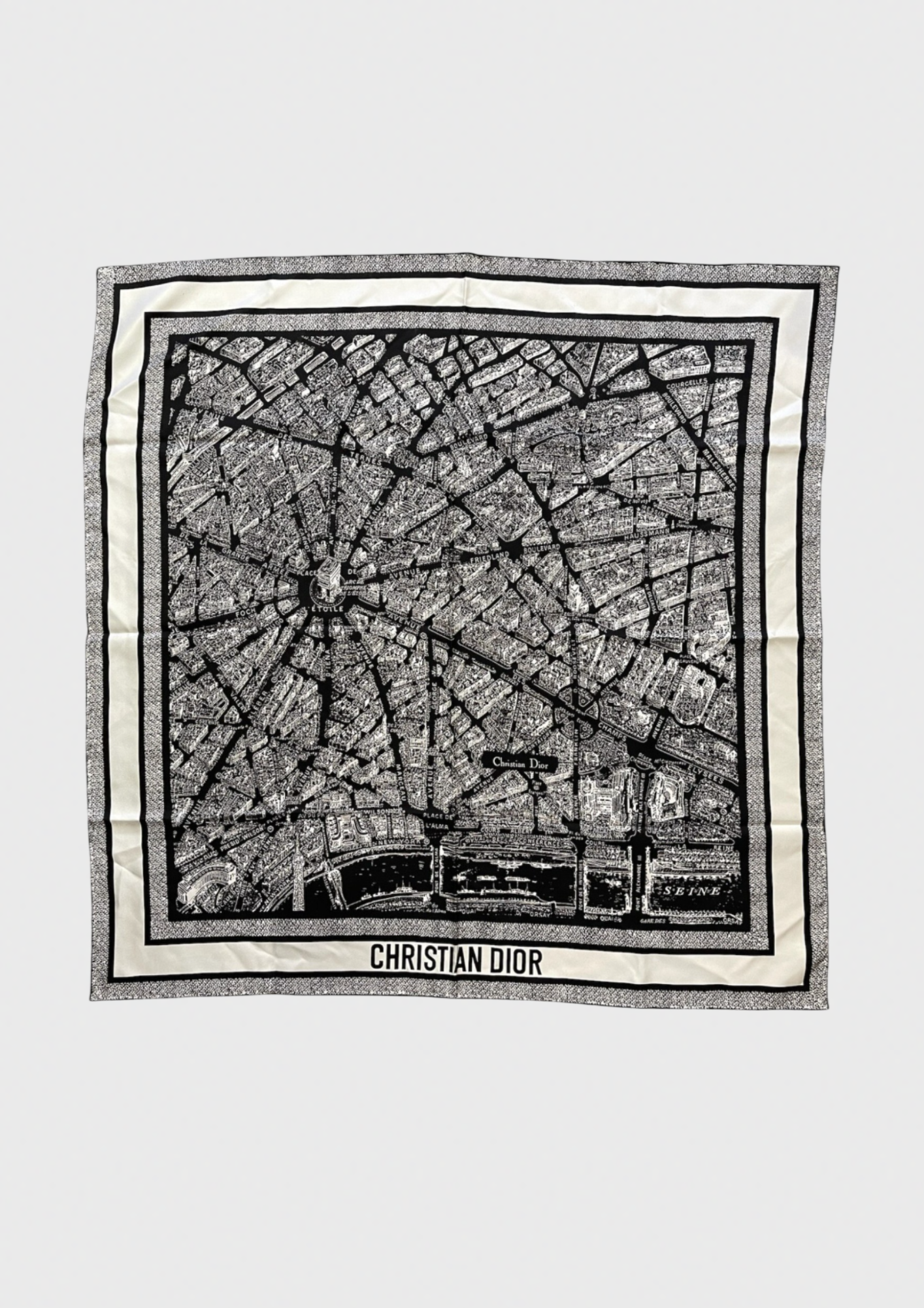 Foulard Christian Dior Paris blanc