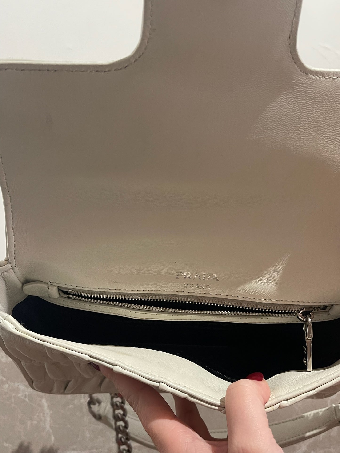 Sac Prada Diagramme blanc