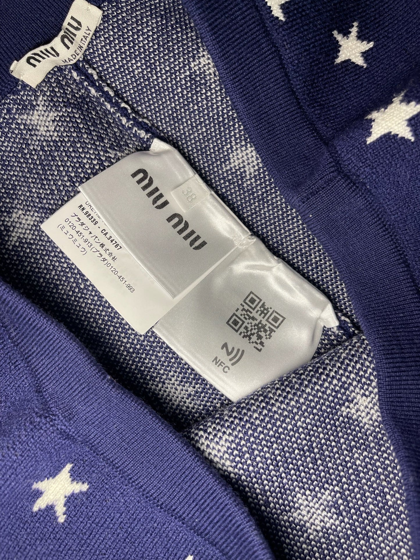 Short Miu Miu bleu T.34