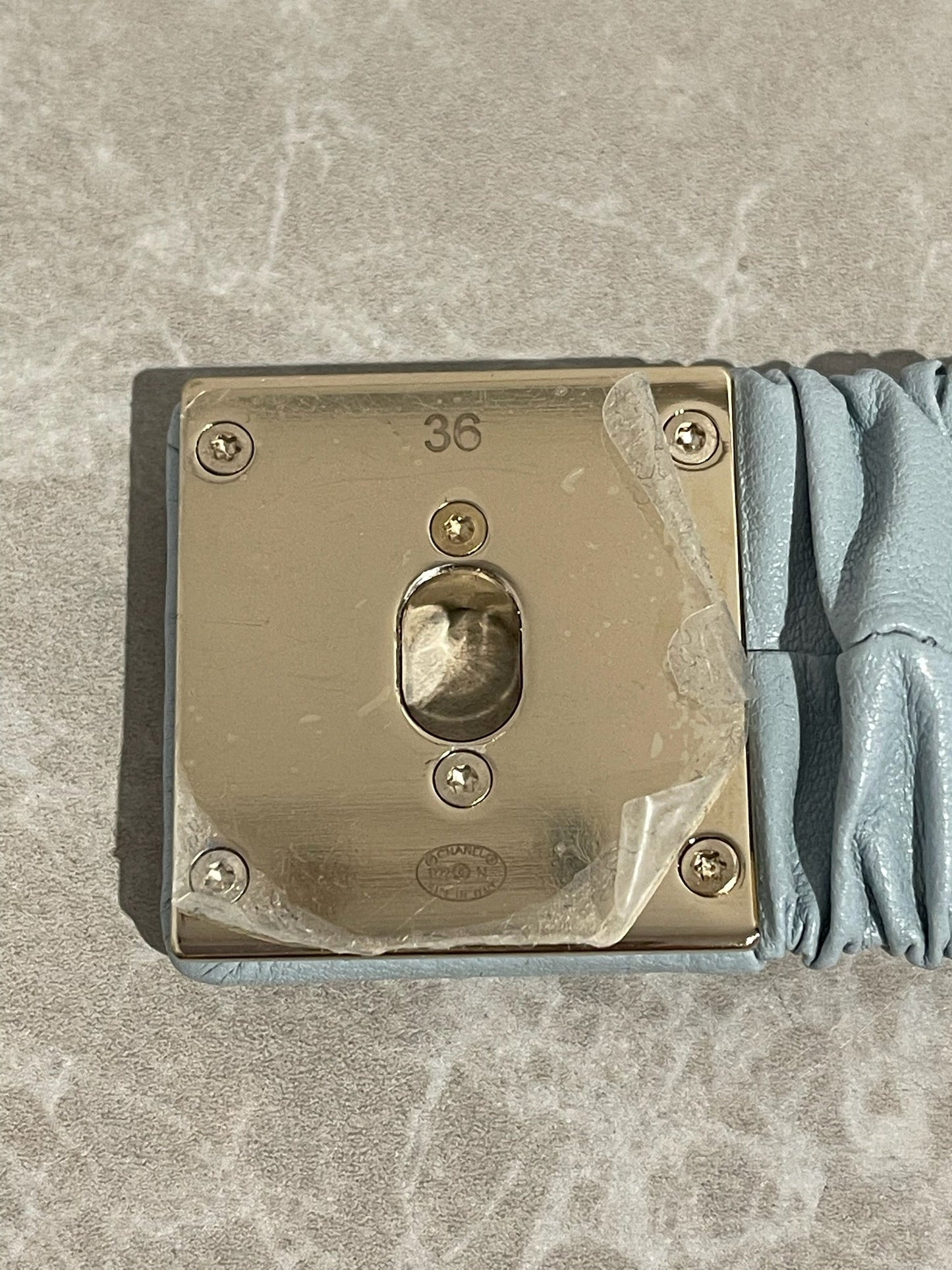 Ceinture Chanel bleu ciel