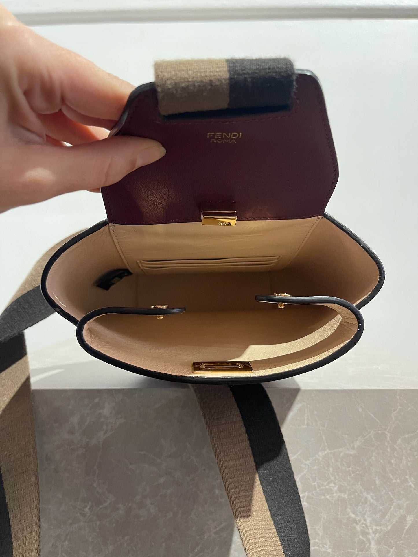 Sac Fendi Guitar bordeaux