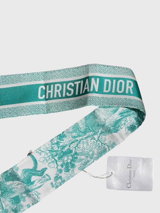 Foulard Dior Mitzah Toile de jouy vert