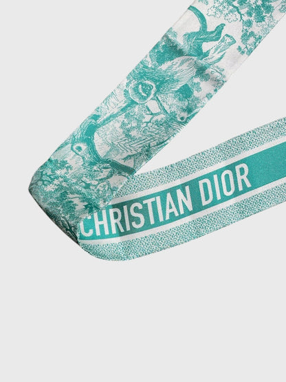 Foulard Dior Mitzah Toile de jouy vert