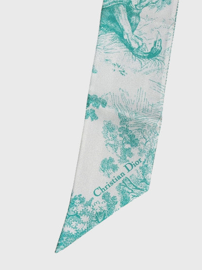 Foulard Dior Mitzah Toile de jouy vert