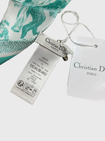 Foulard Dior Mitzah Toile de jouy vert