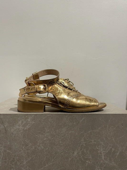 Sandales Chanel dorées T.37