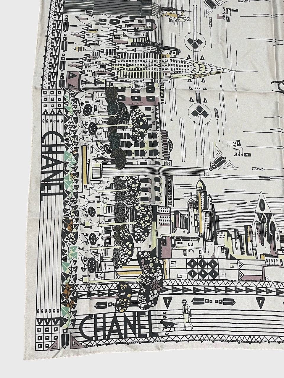 Foulard Chanel New York blanc