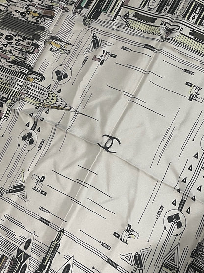 Foulard Chanel New York blanc