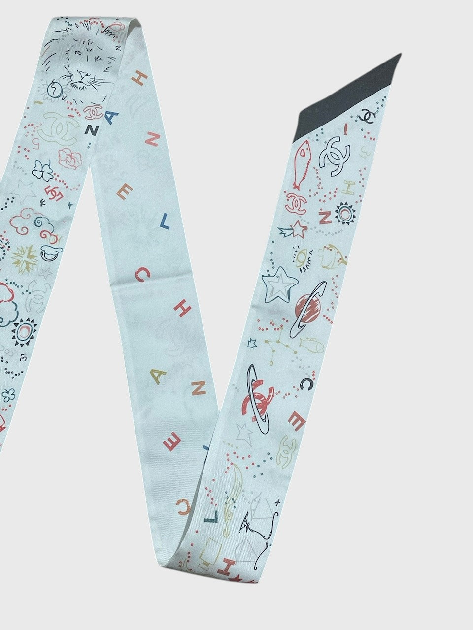 Foulard slim Chanel blanc multicolore
