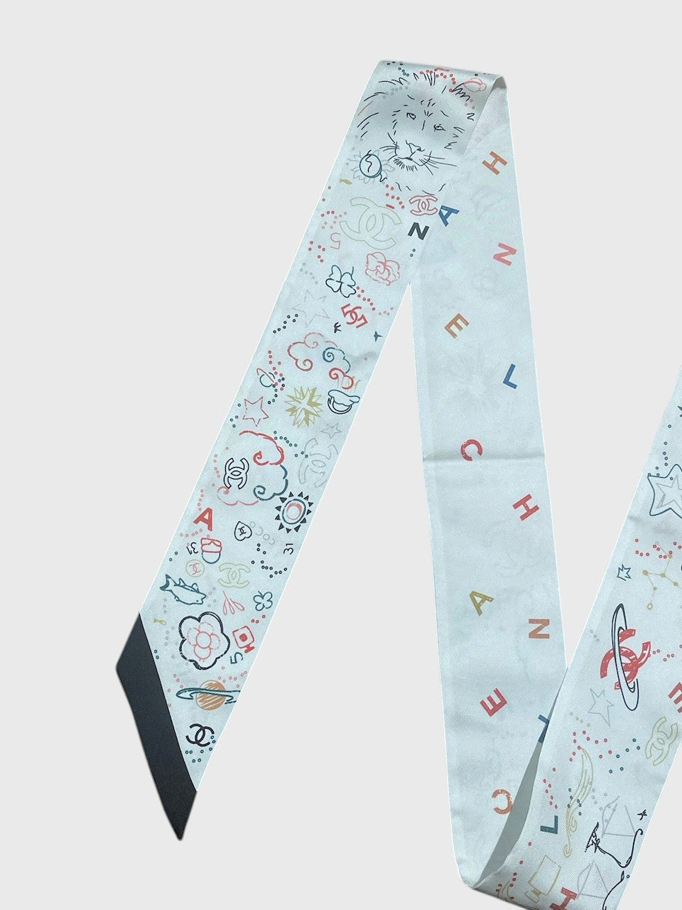 Foulard slim Chanel blanc multicolore