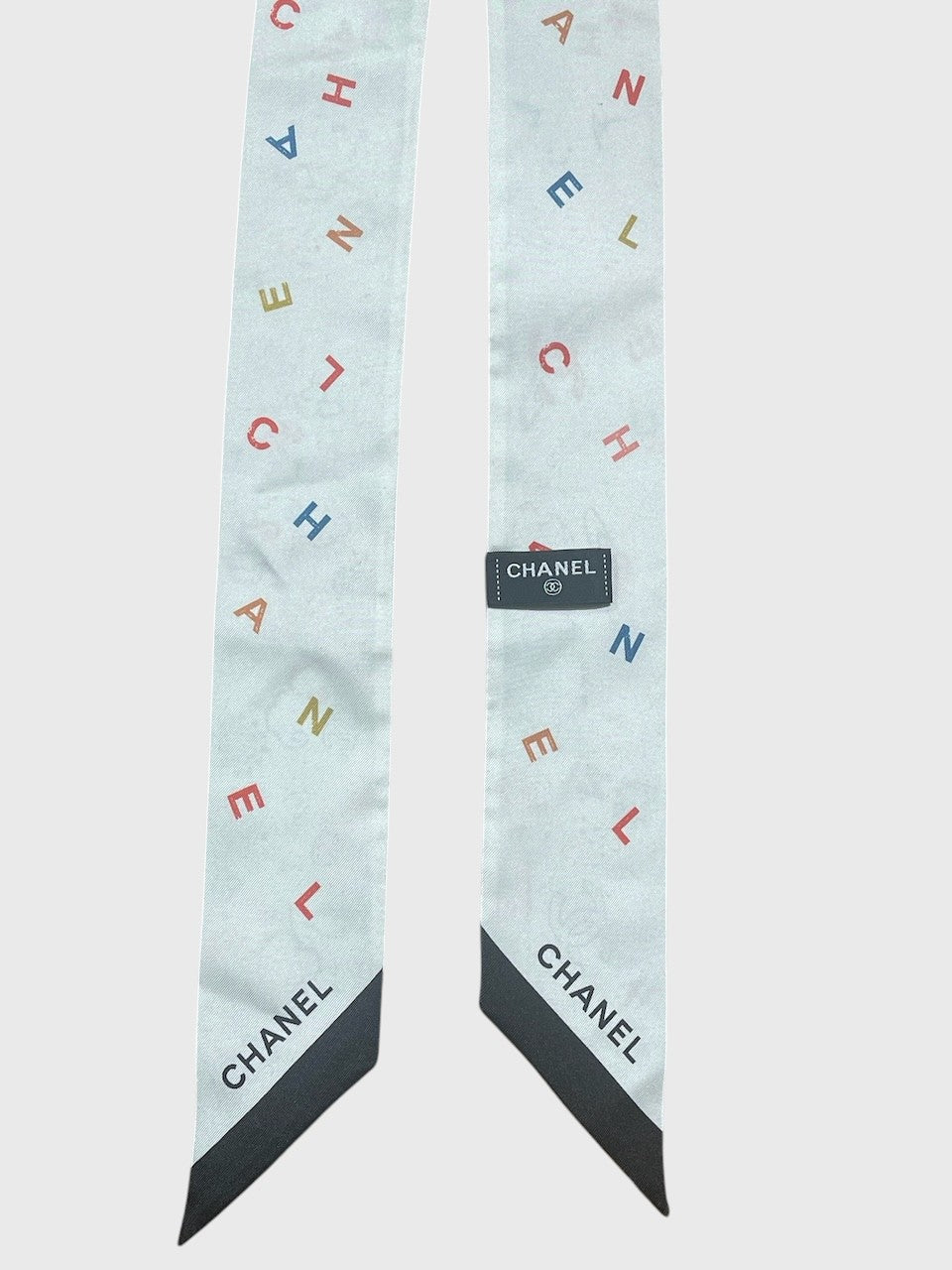 Foulard slim Chanel blanc multicolore