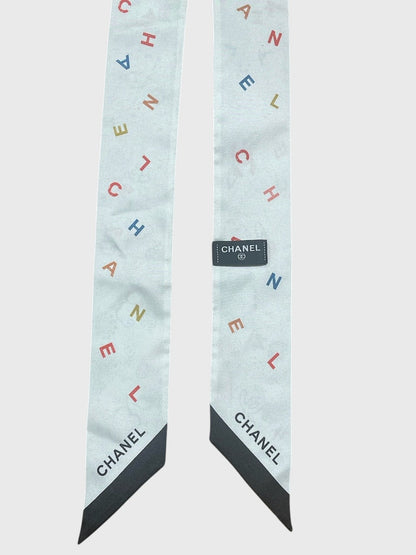 Foulard slim Chanel blanc multicolore