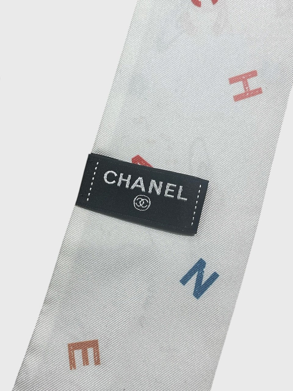 Foulard slim Chanel blanc multicolore