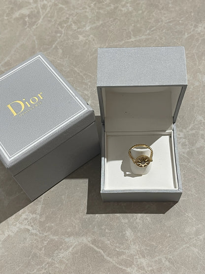 Bague Dior dorée T.54