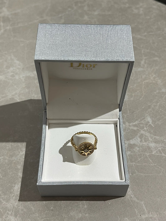Bague Dior dorée T.54