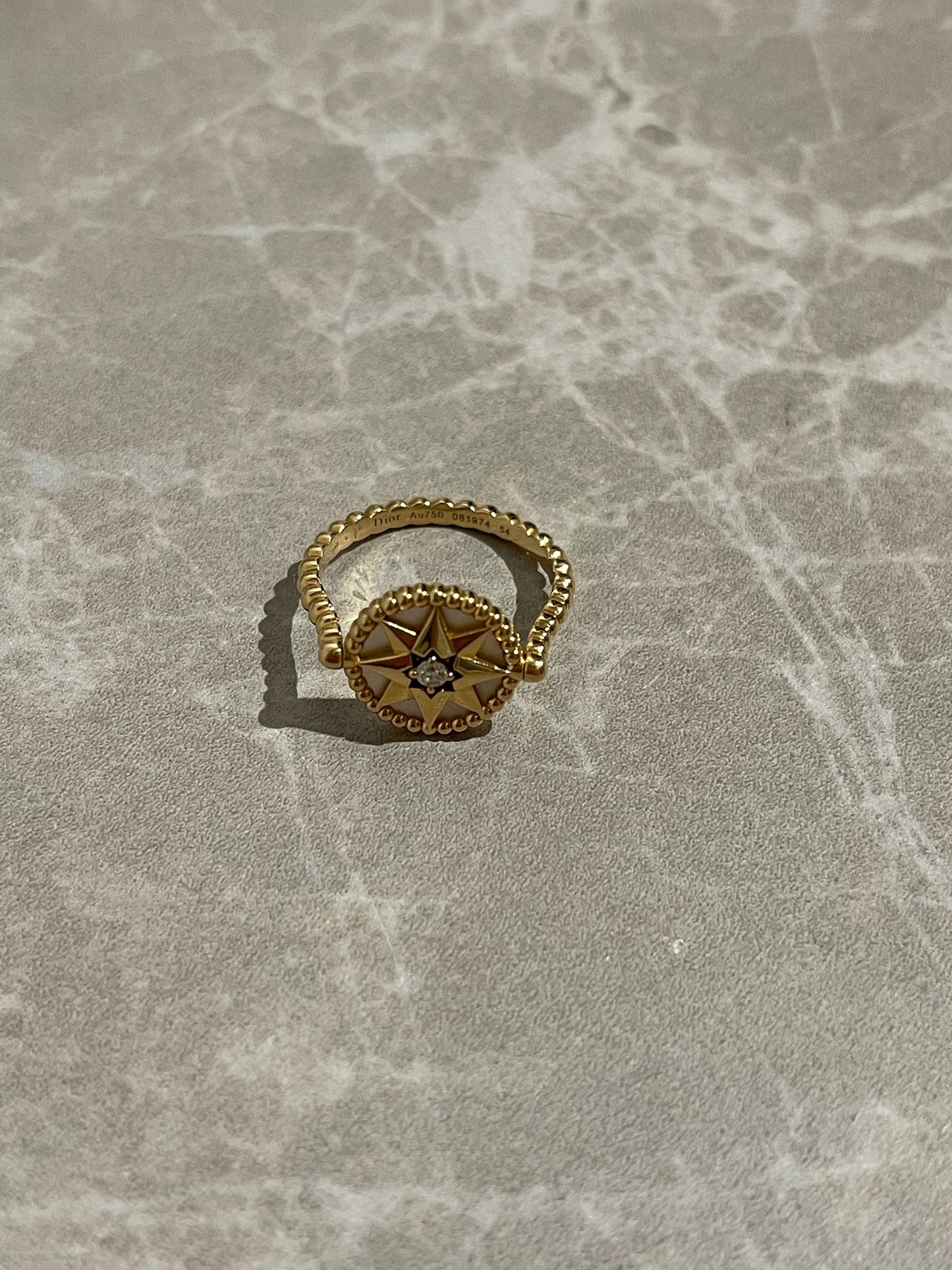 Bague Dior dorée T.54