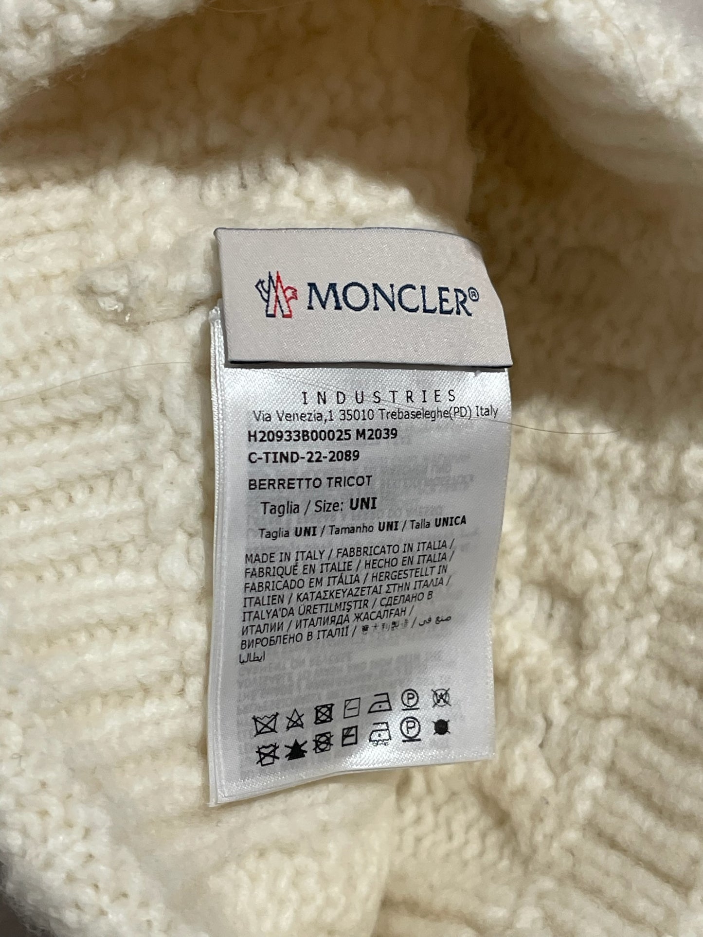 Bonnet Moncler écru