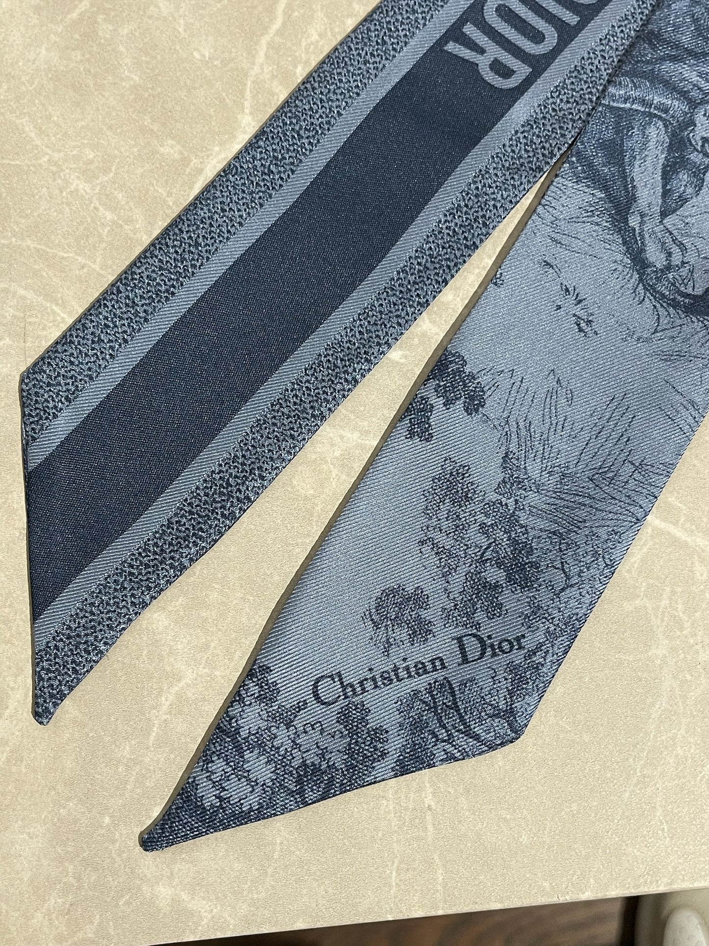 Foulard Mitzah Christian Dior bleu