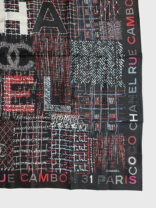 Foulard Chanel noir rouge