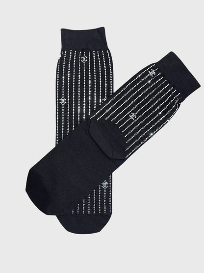 Chaussettes Chanel à strass T.M