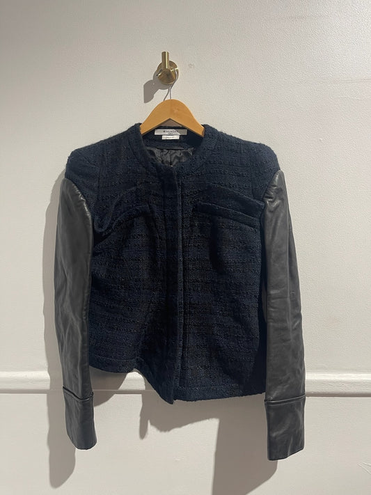 Veste Givenchy tweed et cuir T.40