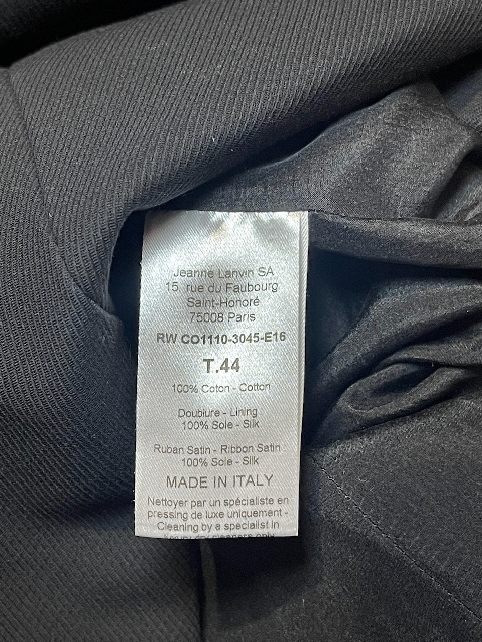 Manteau Lanvin noir T.M.