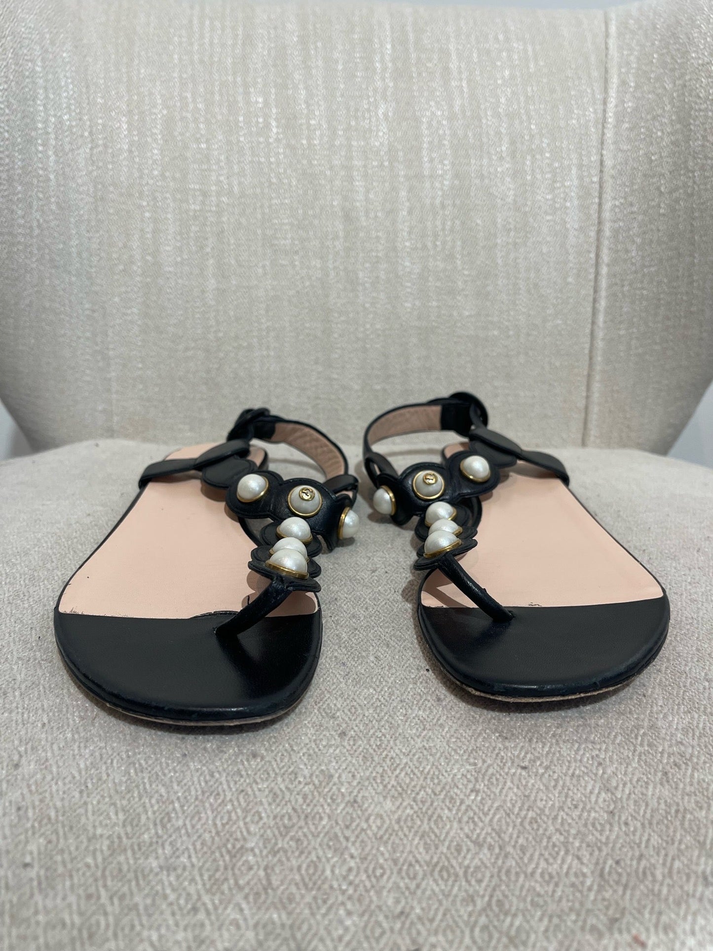 Sandales Gucci noires T.38,5