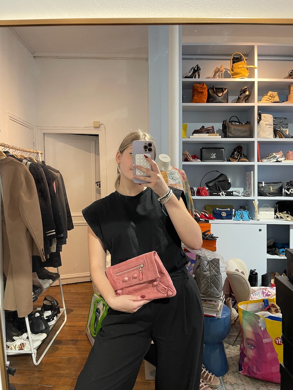 Pochette Balenciaga Envelop rose