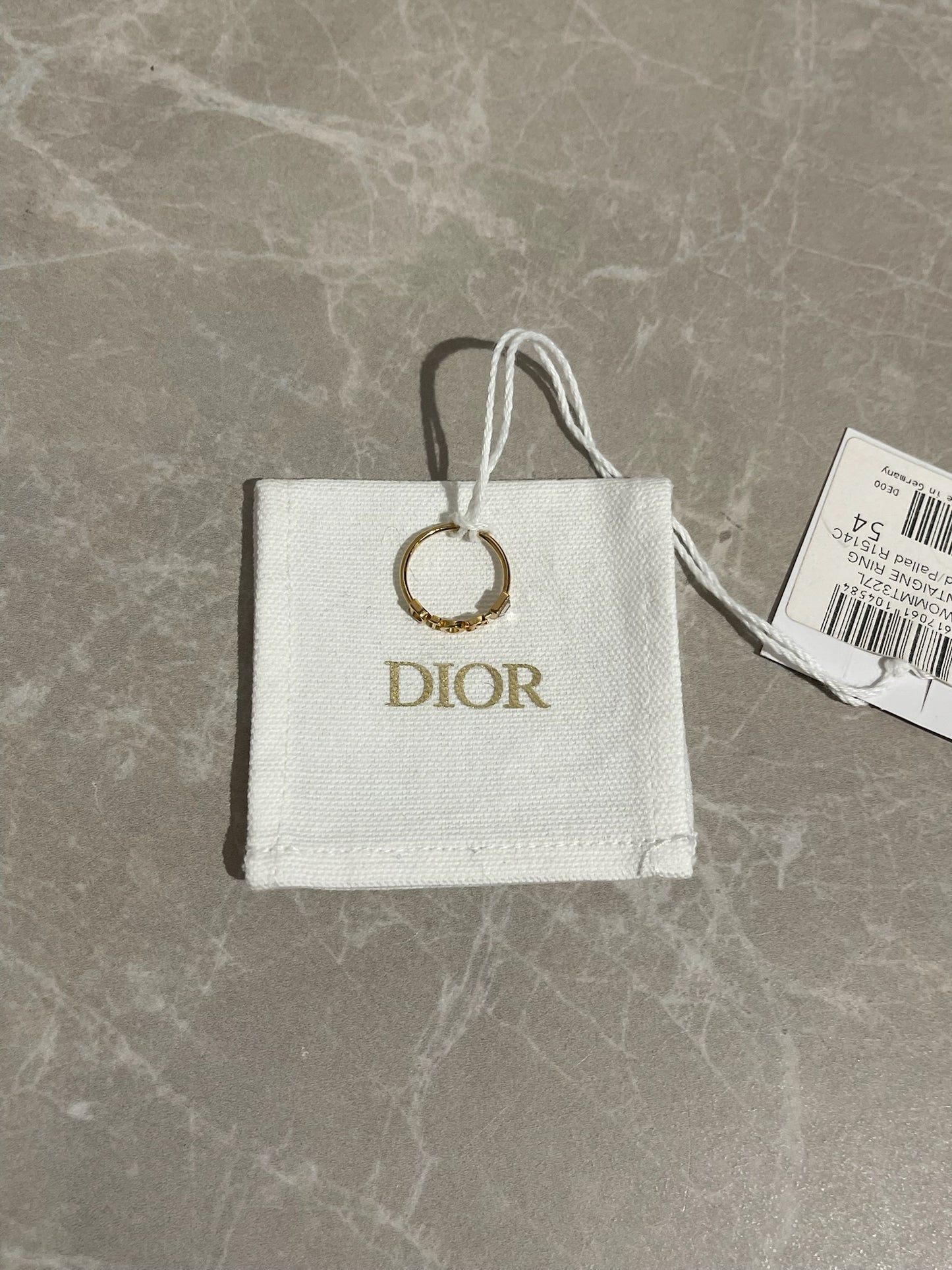 Bague Dior dorée T.54