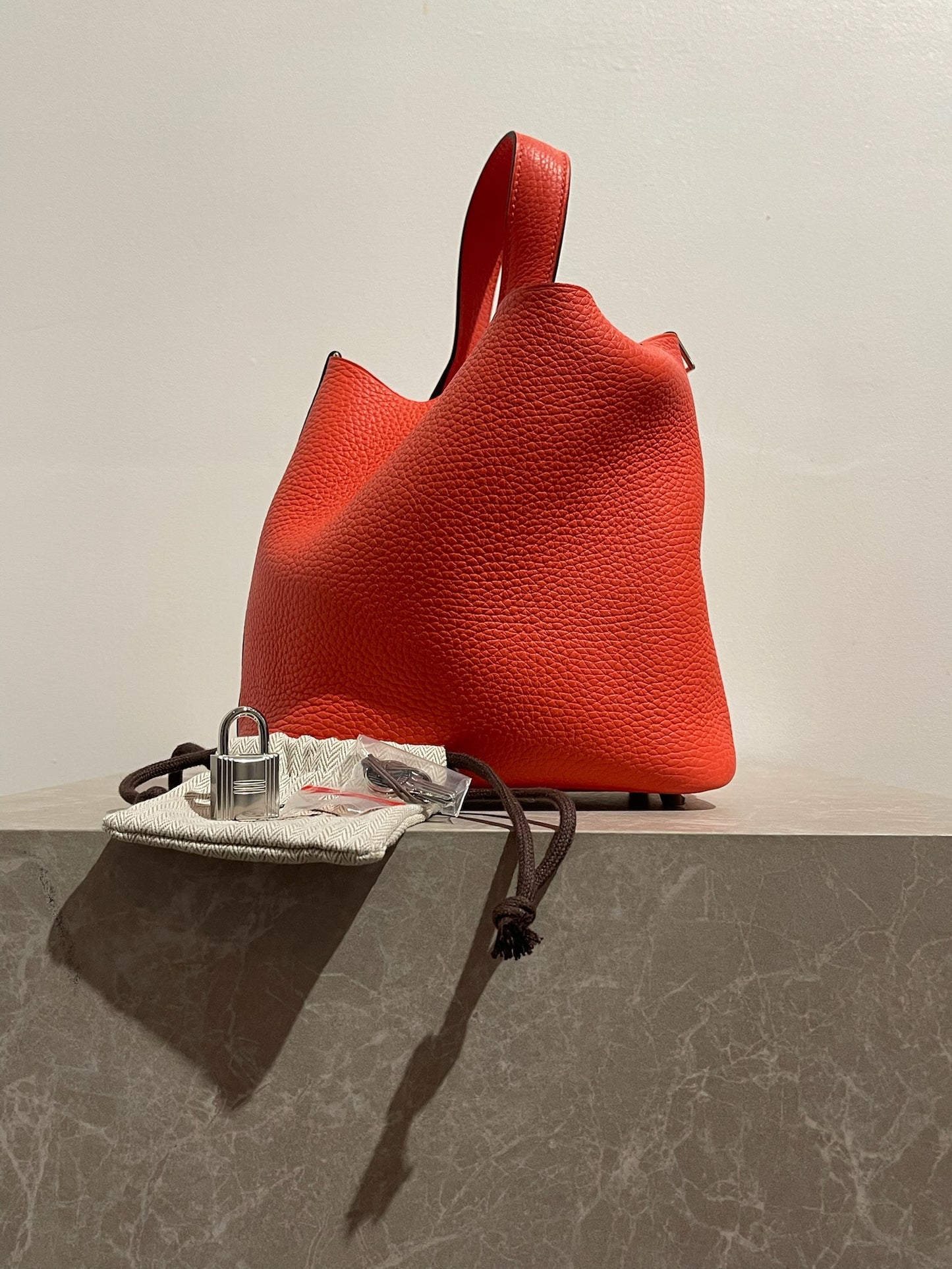 Sac Hermès Picotin 18 coquelicot