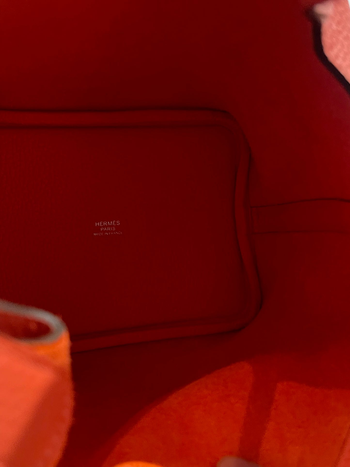 Sac Hermès Picotin 18 coquelicot