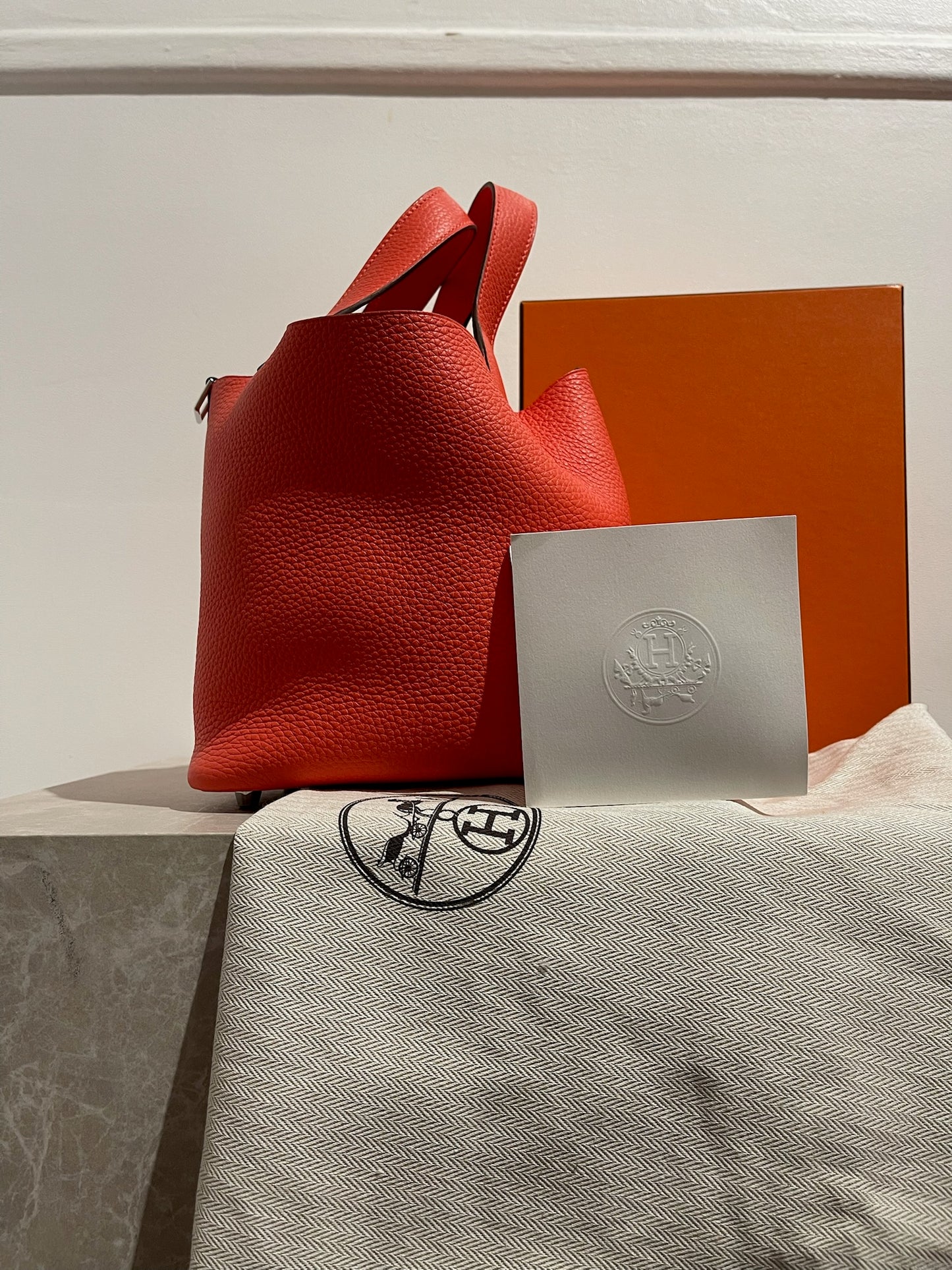 Sac Hermès Picotin 18 coquelicot