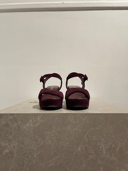 Sandales Prada bordeaux T.37,5