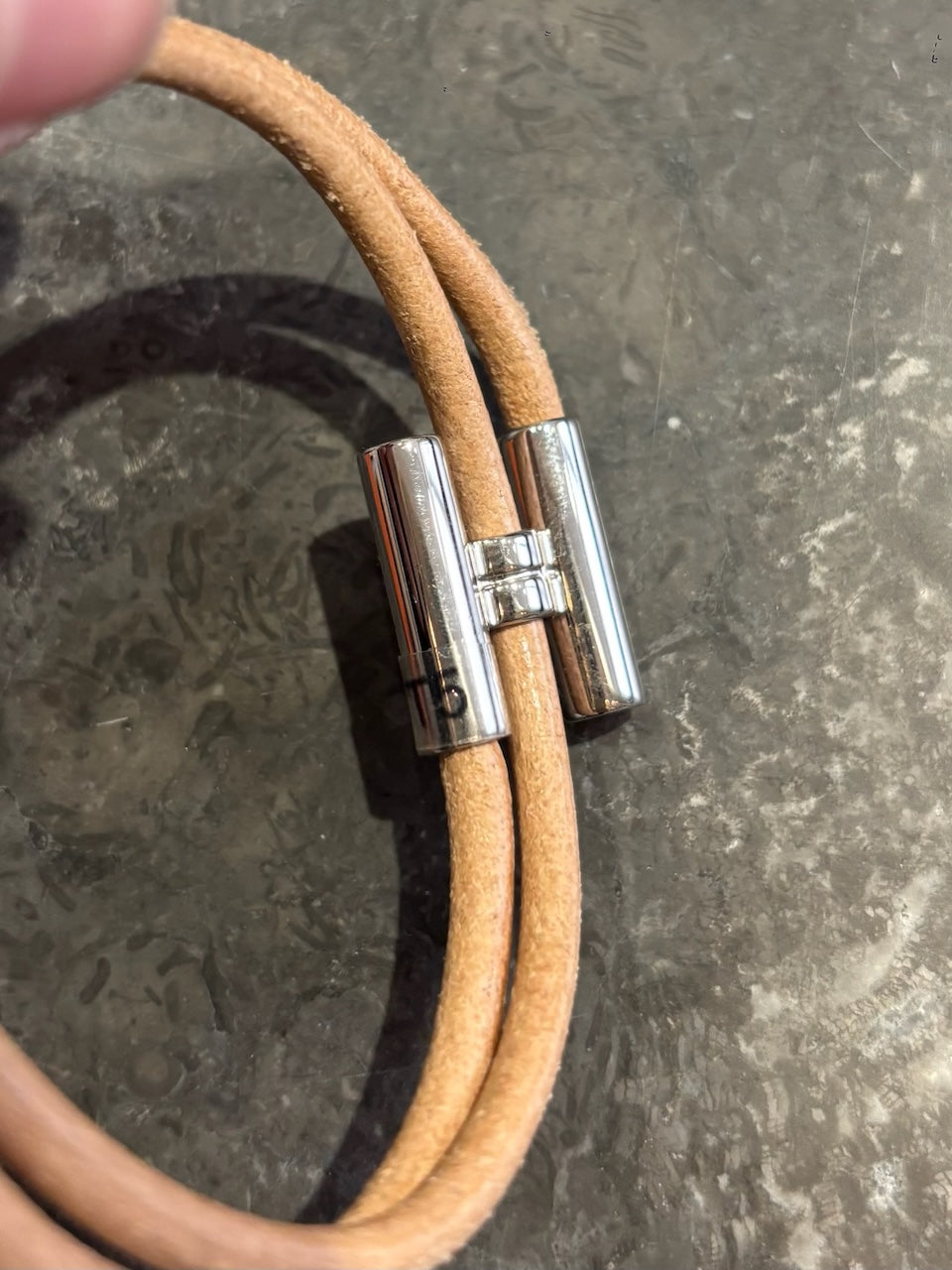 Bracelet Hermès Tournis beige T.5 NEUF