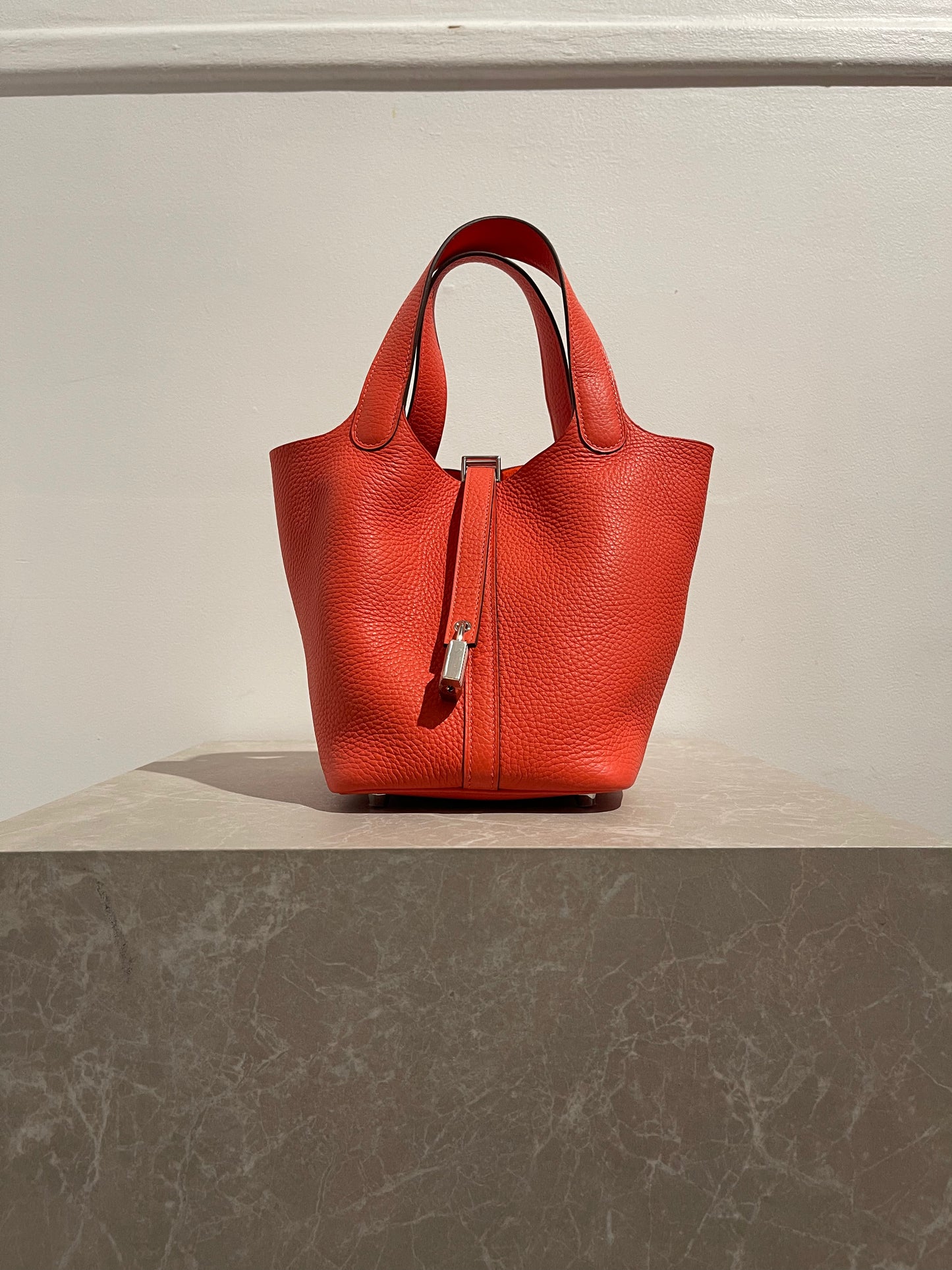 Sac Hermès Picotin 18 coquelicot