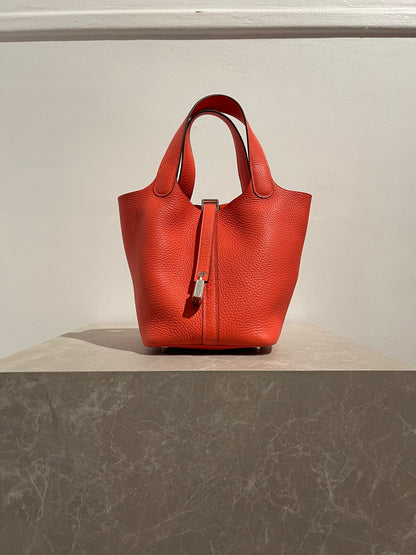 Sac Hermès Picotin 18 coquelicot