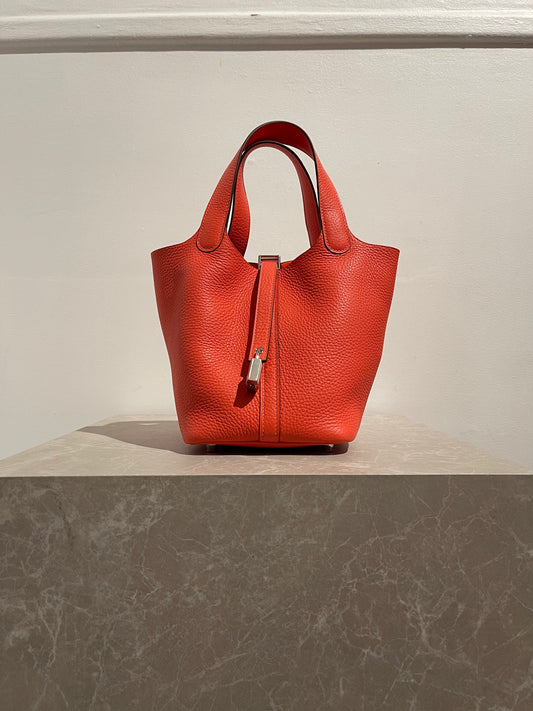 Sac Hermès Picotin 18 coquelicot