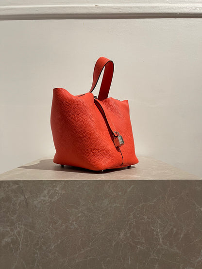 Sac Hermès Picotin 18 coquelicot