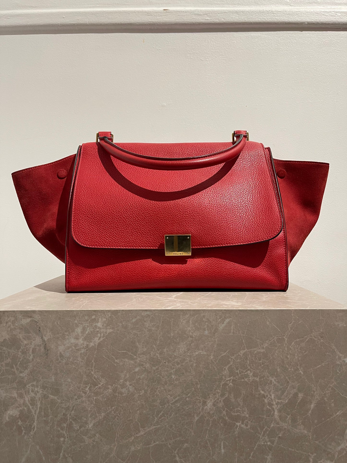 Sac Celine trapèze rouge