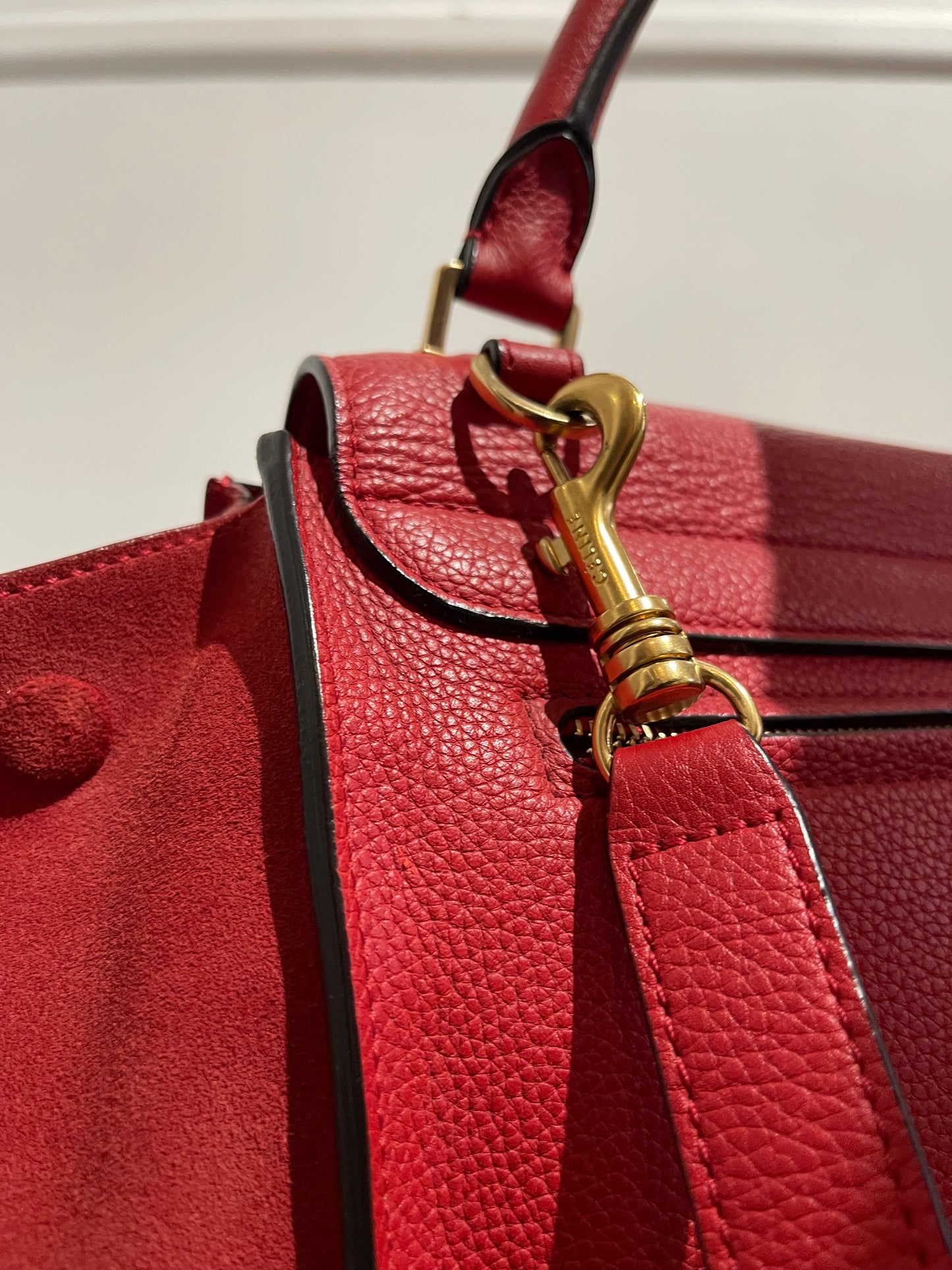 Sac Celine trapèze rouge