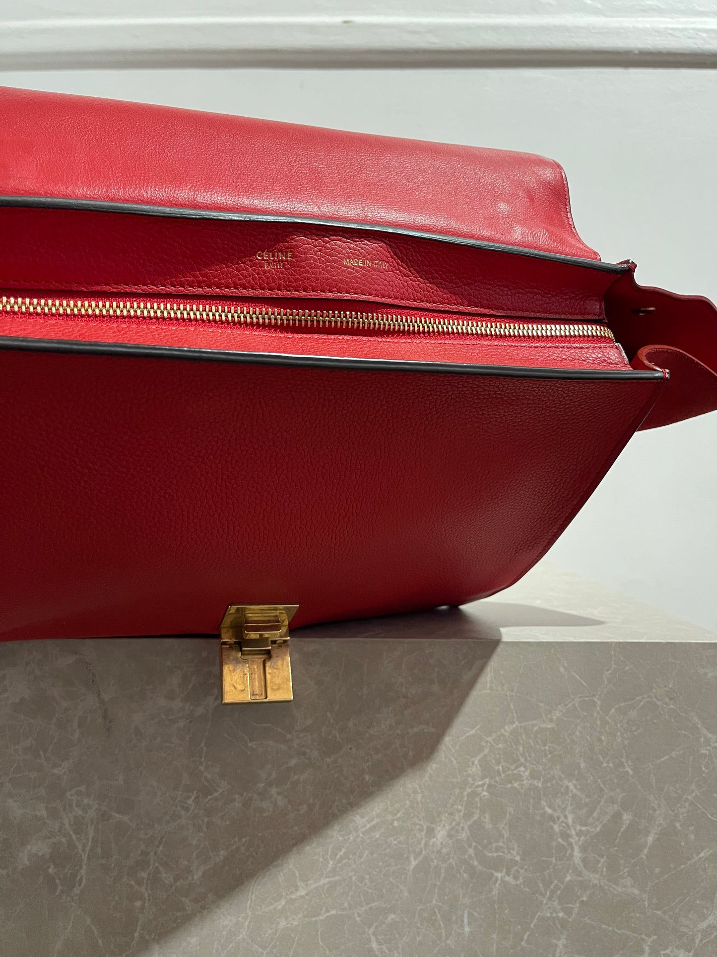 Sac Celine trapèze rouge