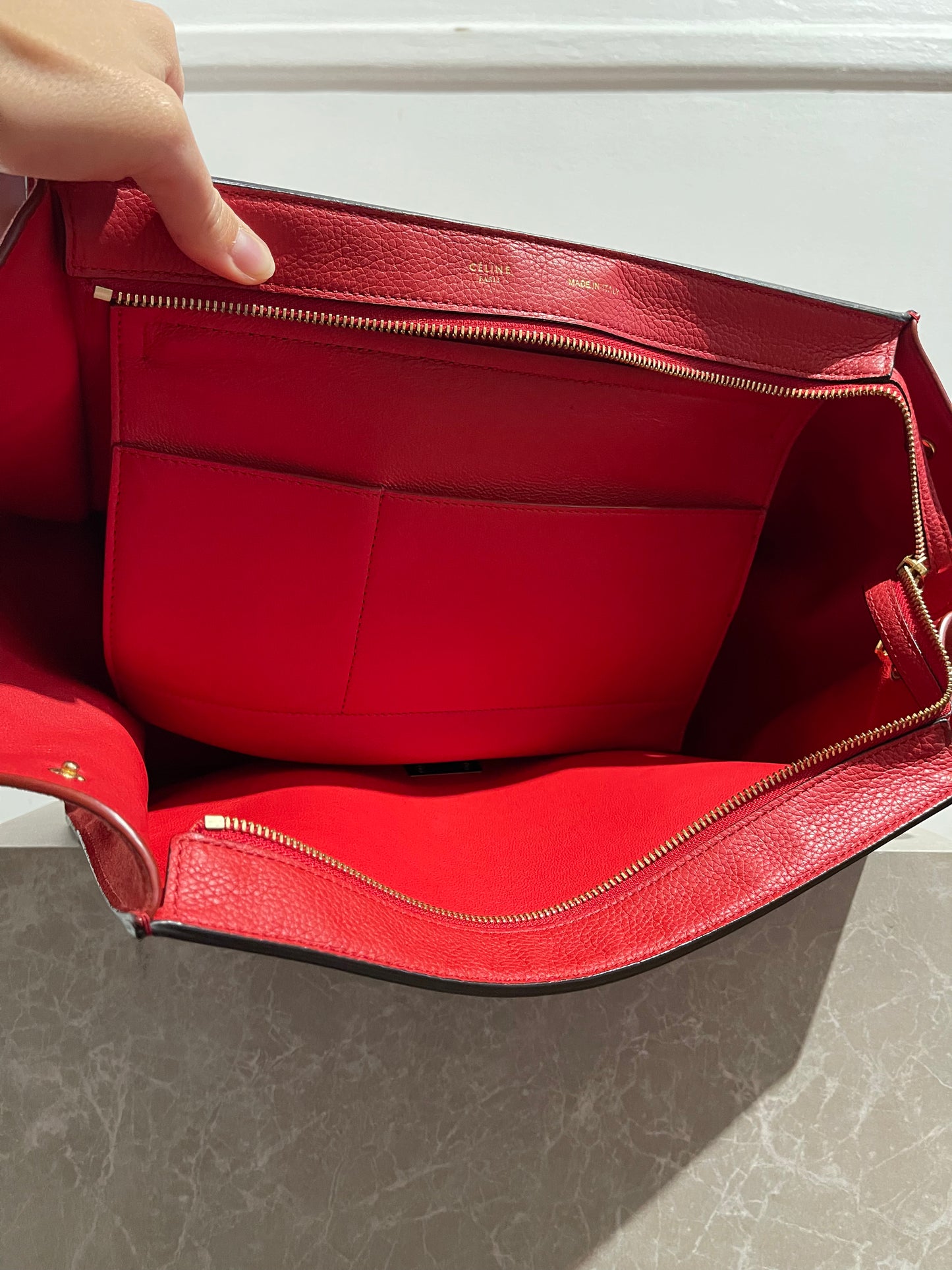 Sac Celine trapèze rouge