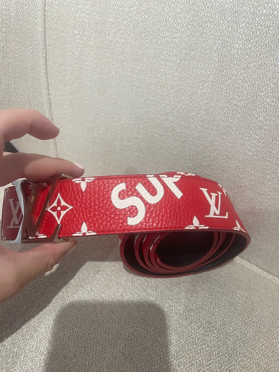 Ceinture Louis Vuitton x Suprême T.100