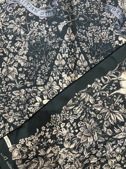Foulard Dior bleu à fleurs