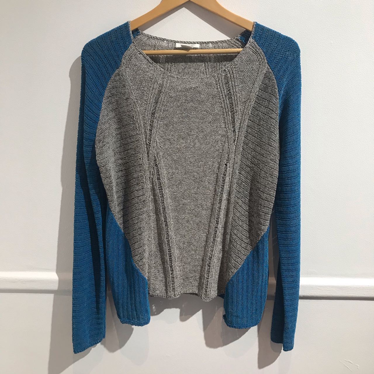 Pull Helmut Lang gris et bleu T.M