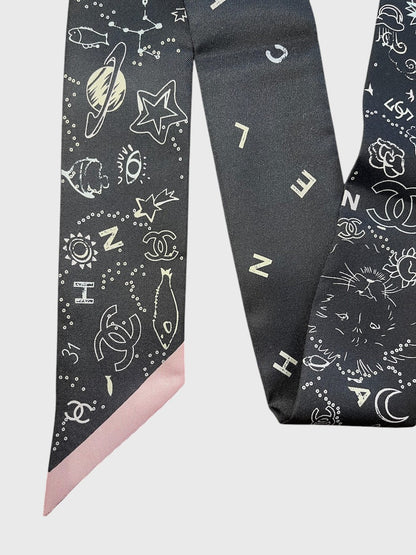 Foulard slim bandeau Chanel noir