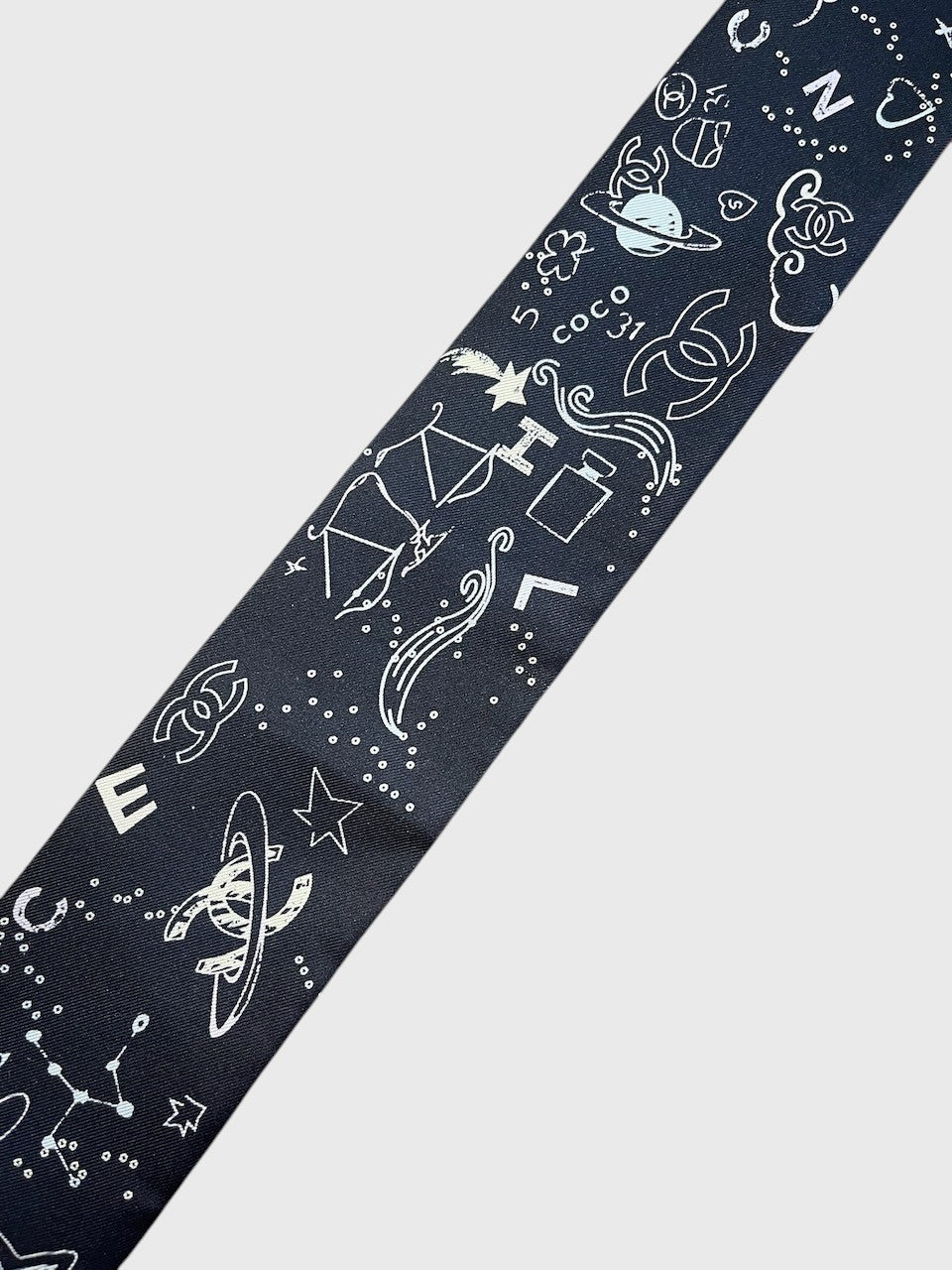 Foulard slim bandeau Chanel noir