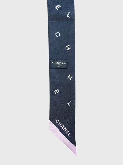 Foulard slim bandeau Chanel noir