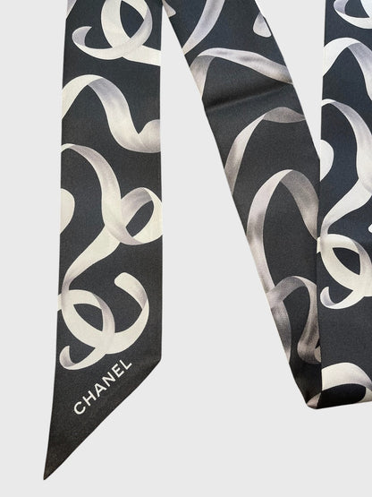 Foulard slim bandeau Chanel noir