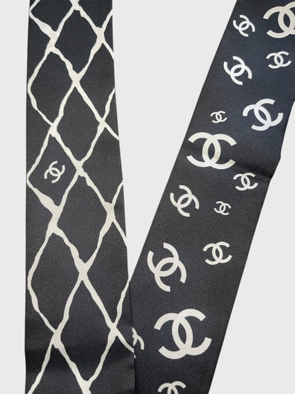 Foulard slim bandeau Chanel noir